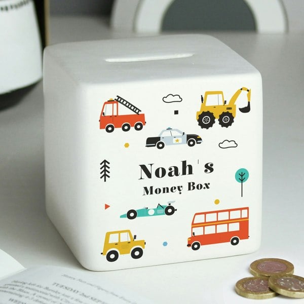 Personalised Memento Company Personalised Vehicles Ceramic Square Money Box