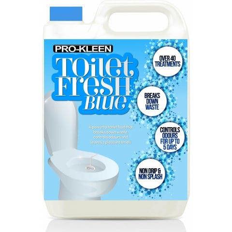 ProKleen Pro-Kleen Toilet Fresh Flush Cleaning Liquid 5L - Concentrate, Easy to Use, Blue Fluid Formula for Caravans, Motorhomes & Boats