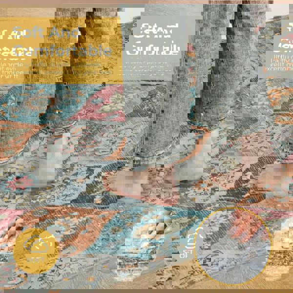 Marlow Floor Area Rug Runner for Living Room Bedroom Washable Non Slip 80x150cm