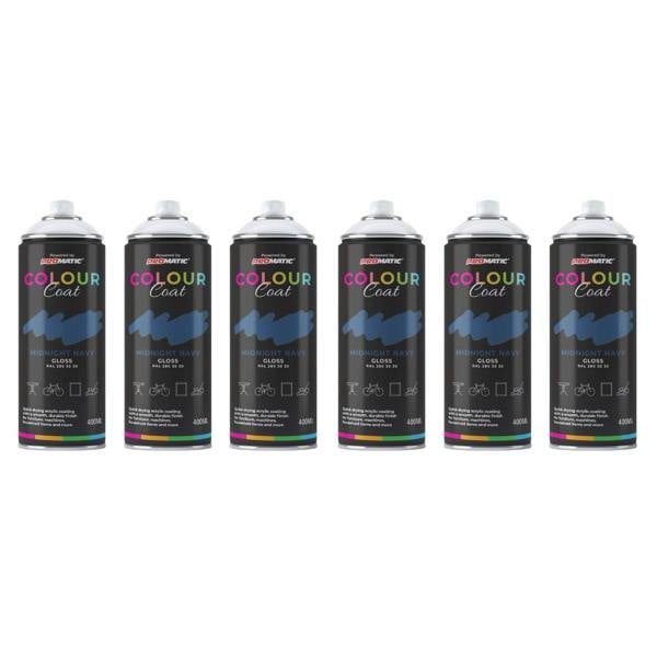 Colour Coat 6X Midnight Navy RAL 280 30 30 Gloss Spray Paint 400ml