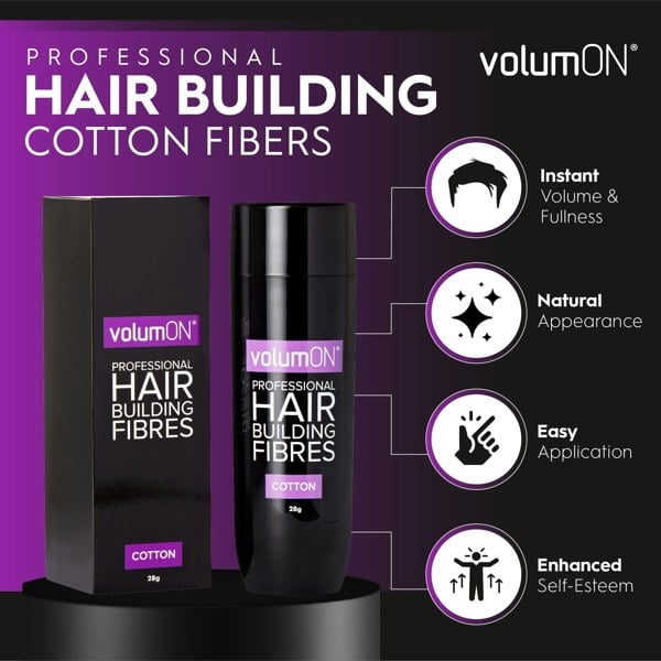 Volumon Hair Building Fibres - COTTON 28g - For Men & Women