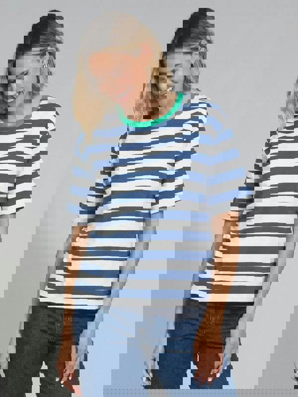 Kite Womens Organic Oxbridge Jersey T-Shirt Navy Stripe