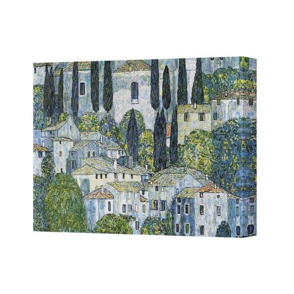 Benjamin Tate Design Impressionist Village Landscape Canvas Wall Art Print