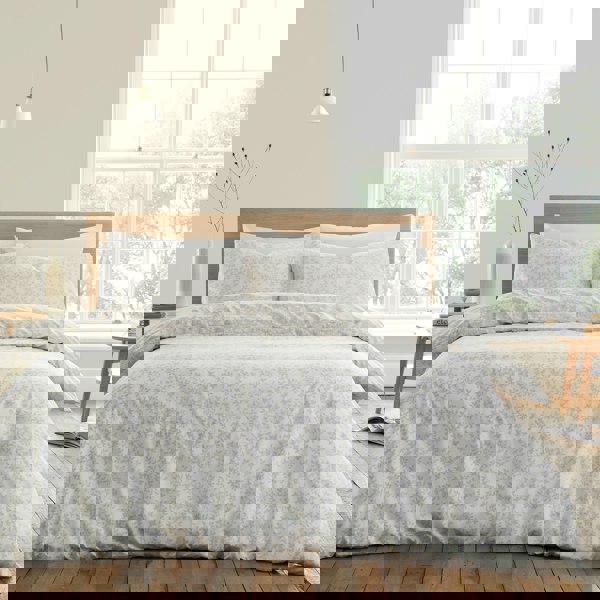 Bianca Shadow Leaves 200 Thread Count Cotton Reversible Duvet Cover Set