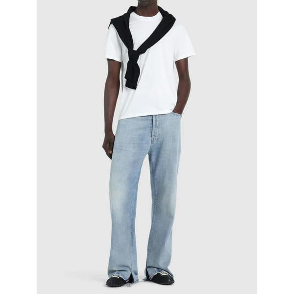 AMI Paris Ami De Coeur Embroidered Logo White T-Shirt   in  White