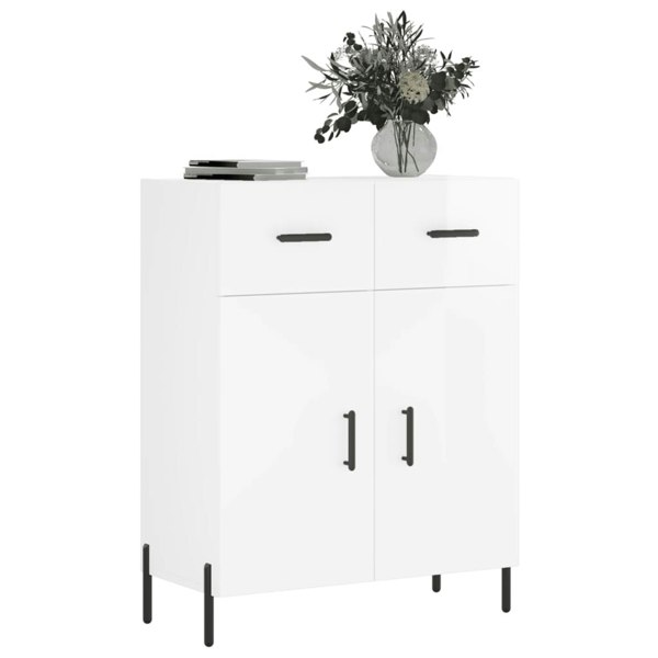 Berkfield Sideboard High Gloss White 69.5x34x90 cm Engineered Wood