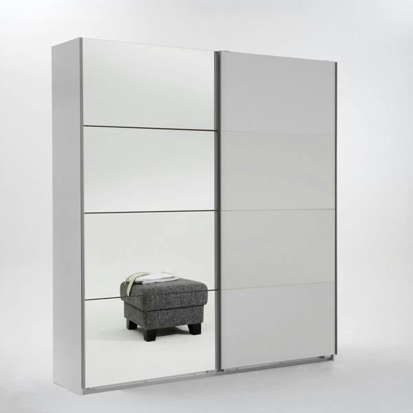 Ernie 225cm wide 2 Door sliding wardrobe White finish
