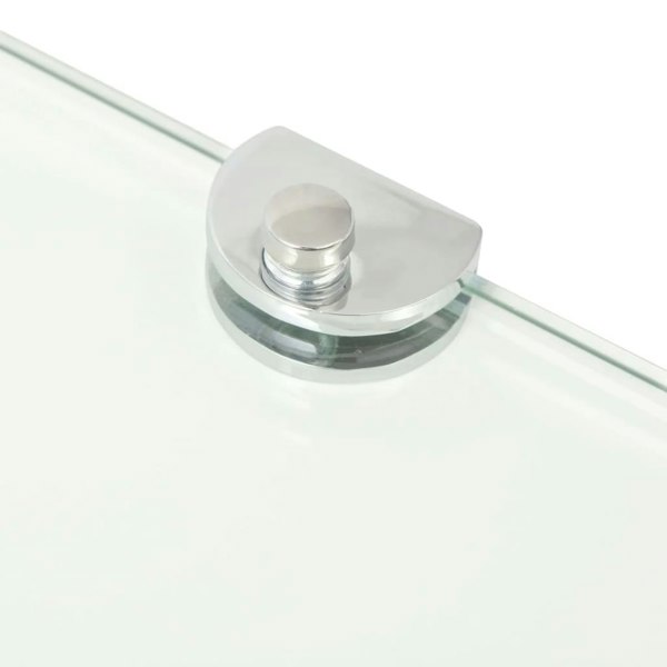 Berkfield Corner Shelf with Chrome Supports Glass Clear 35x35 cm