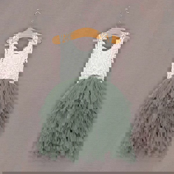 Rear of the dress featuring the v back design