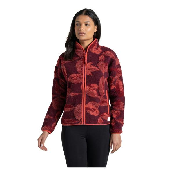 Craghoppers Womens/Ladies Catalina Leaf Print Fleece Jacket - Sumac Red - 