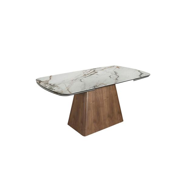 Angel Cerdá Rectangular extending dining table in porcelain marble and walnut wood 1158