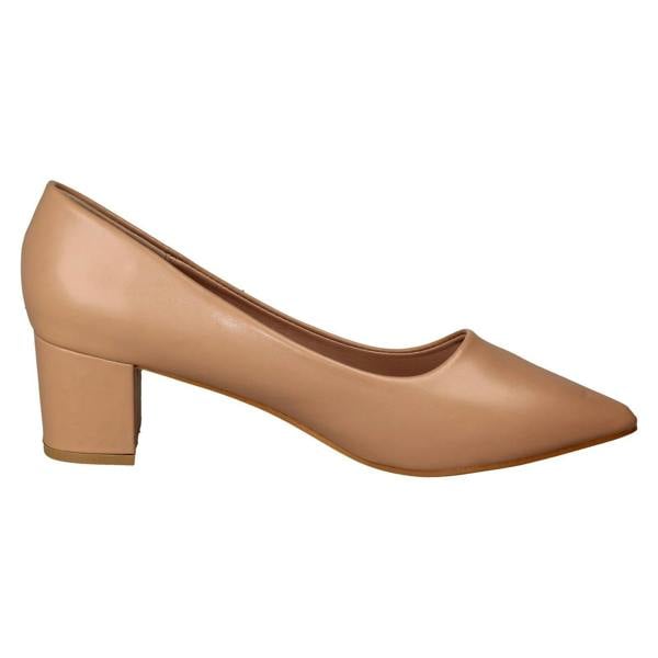 Spot On Ladies Spot On Mid Block Heel Pointed Toe Court Shoes F90127