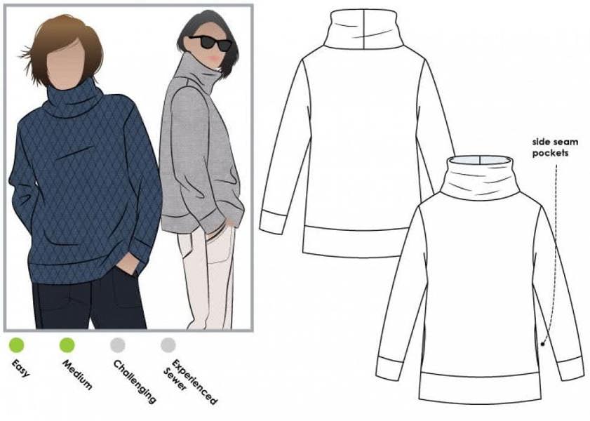 Style Arc Sewing Pattern Brooklyn Top - Tops, Sweaters for Women - Intermediate