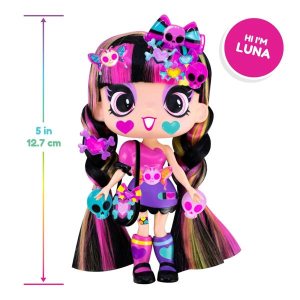Decora Girlz 5" Fashion Doll – Luna - with Stickers & Accessories