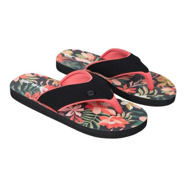 Animal Womens/Ladies Leaf Print Recycled Flip Flops - Bright Orange - 