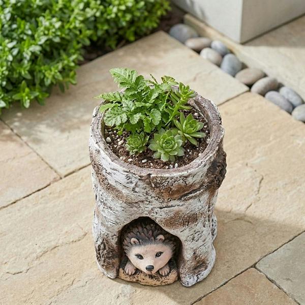 Garden Greatness Hog Log Hedgehog Garden Planter