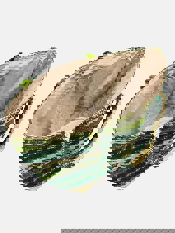 Berber Leather The Nador Large Expandable Fabric Tote in Green