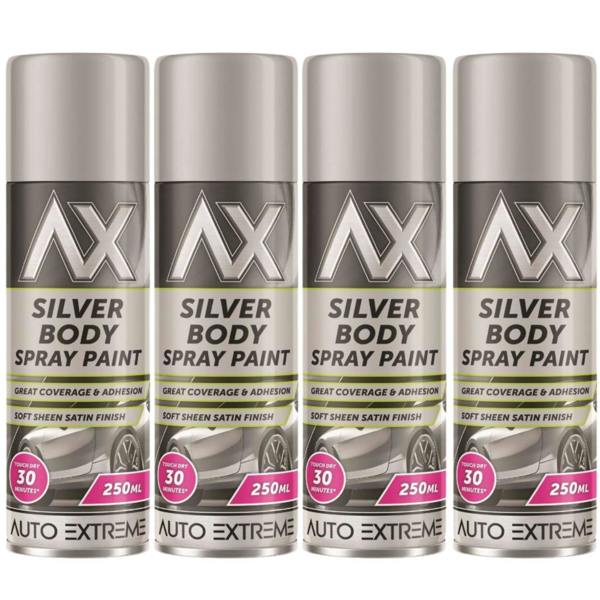 Auto Extreme 4X Auto Extreme Paint Silver Spray Paint 250ml