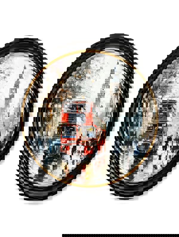 Exceptional Art London Bus - Oxford round frame
