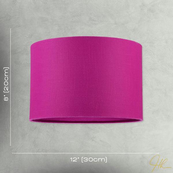 Designer Raspberry rose Textured Linen Fabric Circular Lamp Shade Image 7