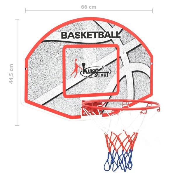 Berkfield Five Piece Wall Mounted Basketball Backboard Set 66x44.5 cm