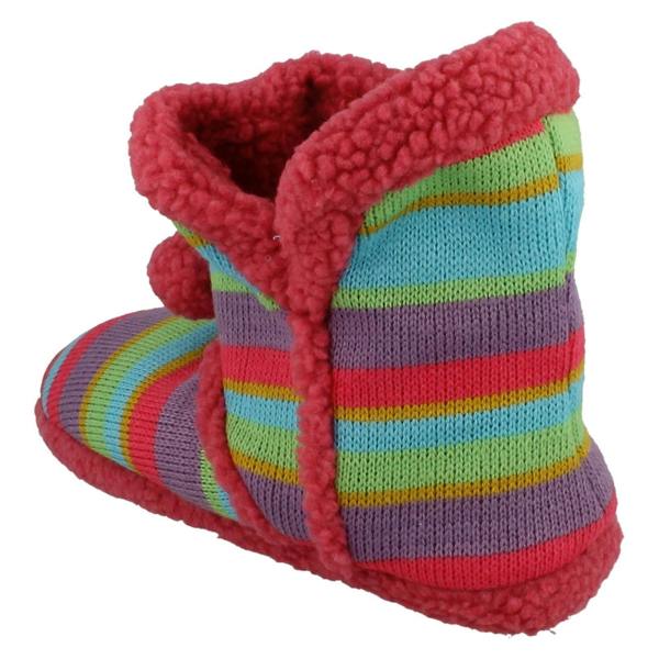Spot On Girls Spot On Flat Pom Pom Detail Bootee Slipper