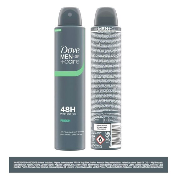 Dove Men+Care Antiperspirant Deodorant Fresh 3x200ml, 48H Sweat Protection