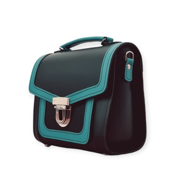 Zatchels Harmony Handmade Leather Sugarcube Plus Handbag - Teal