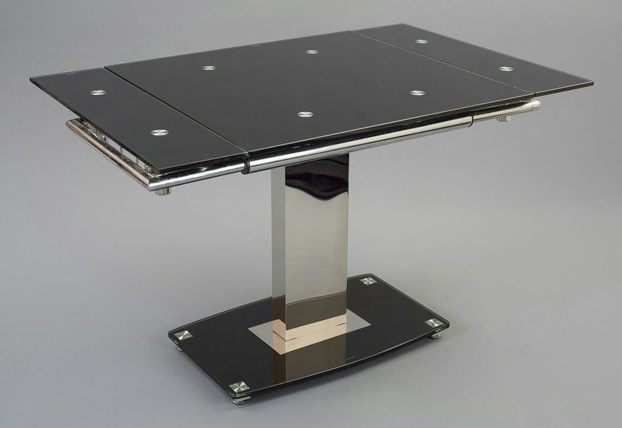 That's Furniture Enzo 80 - 120cm Small Extendable Black Glass Dining Table