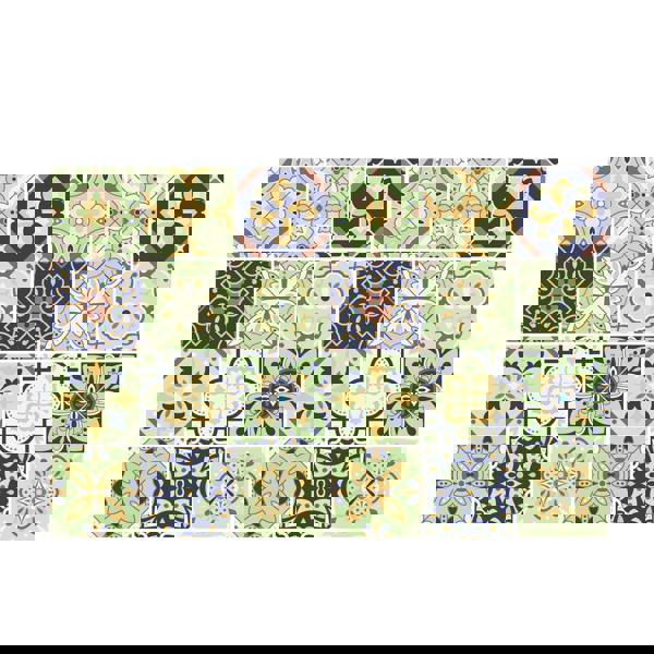 WT1599 - Pastel Green Moroccan Wall Tile Stickers - 15 cm x 15 cm - 24 pcs