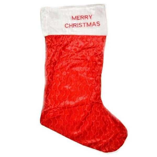 88cm Giant Red and White Christmas Stockings with Soft Plush Finish, Festive Decoration Set image 1