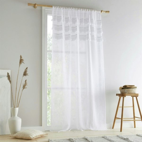 Pineapple Elephant Izmir White Tab Top Voile