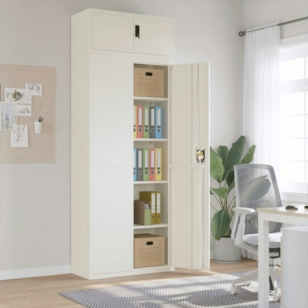 Berkfield File Cabinet White 90x40x240 cm Steel