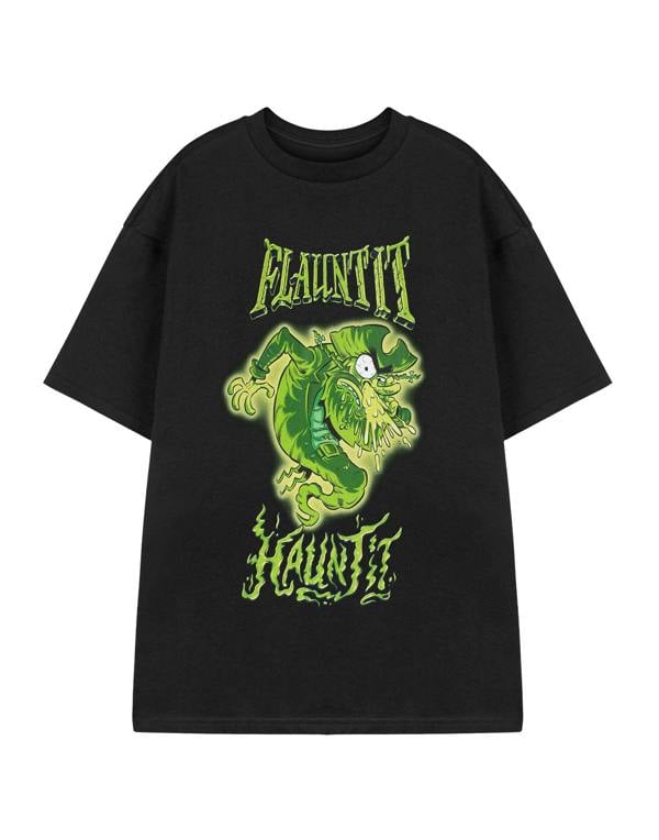 SpongeBob SquarePants Unisex Black Flaunt It Haunt It Short Sleeved T-Shirt