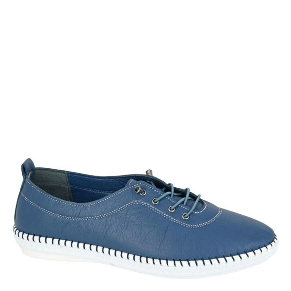 Mod Comfys L 932 Elastic Lace Up Comfort Shoes - Mid Blue