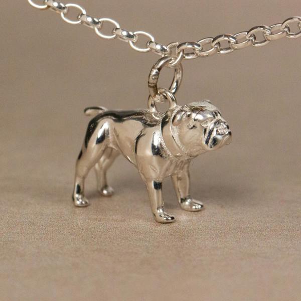 English Bulldog Chain Bracelet - Personalised - Sterling Silver - MYLEE London