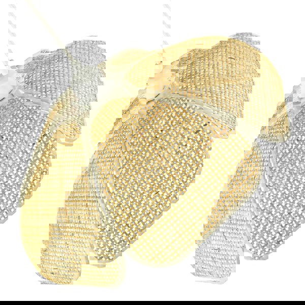 Vintage Art Deco Rattan Pendant Shade with Cream Cotton Fabric Trims Image 4