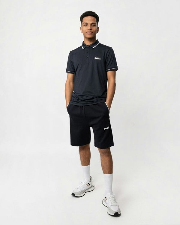 BOSS Green Paul Pro Mens Tipped Polo Shirt - Dark Blue 403