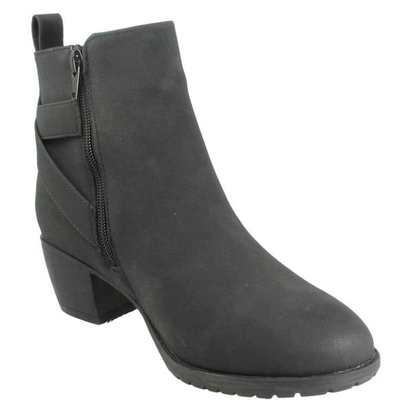 Spot On Ladies Spot On Extra Wide Fit Zip Up Ankle Boots F51259