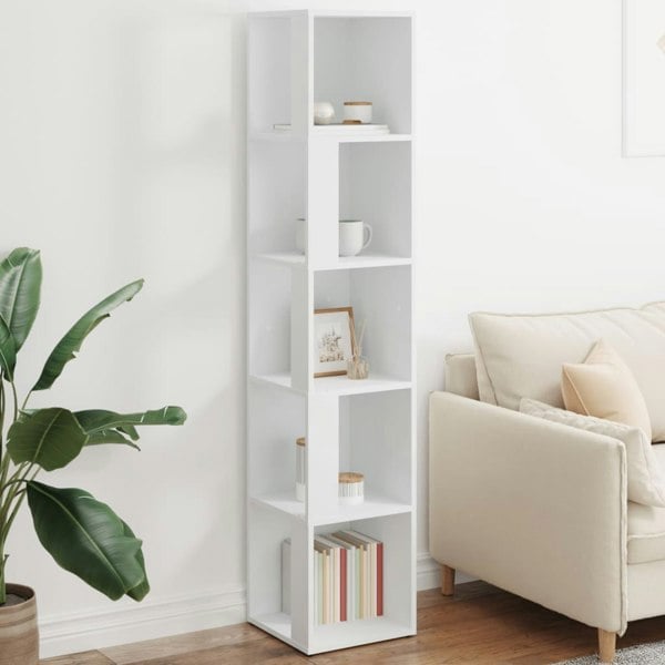Berkfield Corner Cabinet White 33x33x164.5 cm Engineered Wood