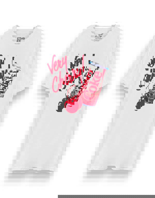 Coca Cola Cherry Coke Womens White Very Cherry Short Sleeved T-Shirt