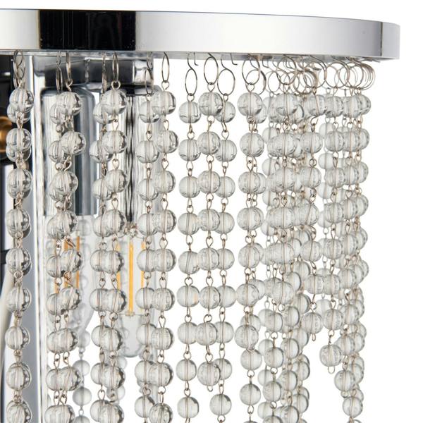 Pagazzi Lighting Rain Polished Chrome Wall Light with Crystal Droplets