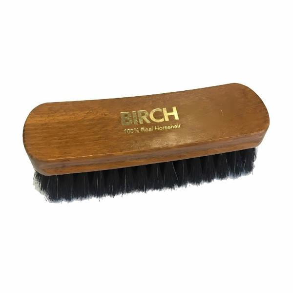 BIRCH Horsehair Brush Large - For Polishing Shoes, Boots and Leather 17cm