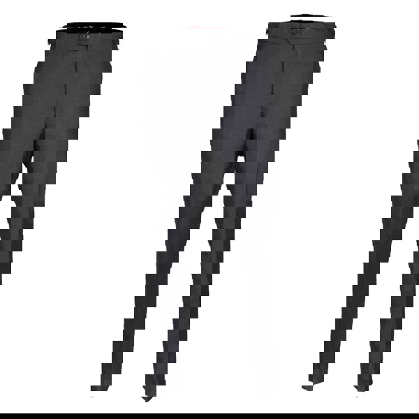 David WeJ Plain Dress Trousers with Side Adjusters - Charcoal