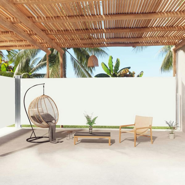 Berkfield Retractable Side Awning Cream 200x1000 cm