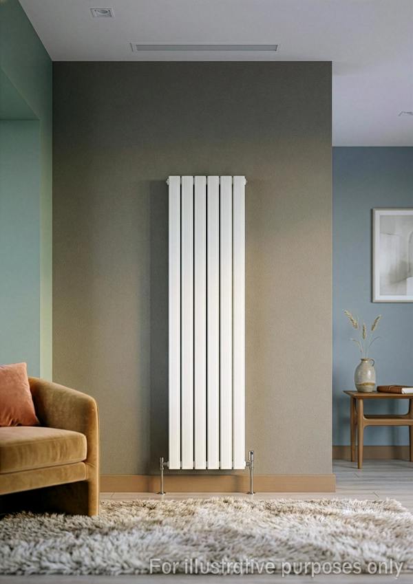 MYHOMEWARE 305mm x 1800mm Double Aluminium Panel Radiator in White - Model Mira - Wall-mounted