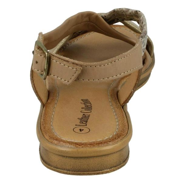 Leather Collection Ladies Leather Collection Flat Slingback Sandals
