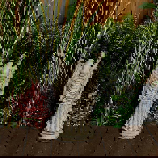 Happy Buddha  Hand Up Small Statue Garden Ornament 