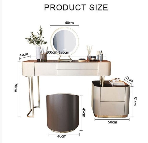 Vida Nevada Dressing Table with Mirror-Weilai Concept-Weilai Concept