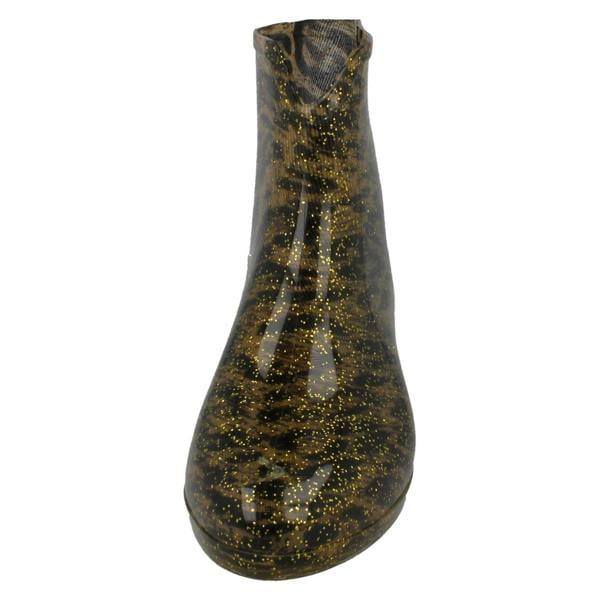 Spot On Ladies Spot On Leopard Print Ankle Wellington Boots